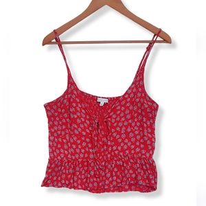 PATRONS OF PEACE Red Front Tie Cami Tank